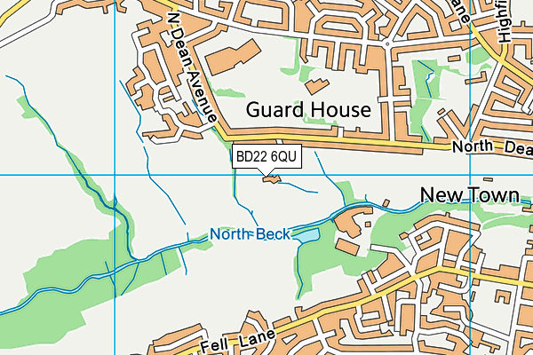 BD22 6QU map - OS VectorMap District (Ordnance Survey)