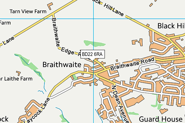 BD22 6RA map - OS VectorMap District (Ordnance Survey)