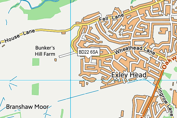 BD22 6SA map - OS VectorMap District (Ordnance Survey)