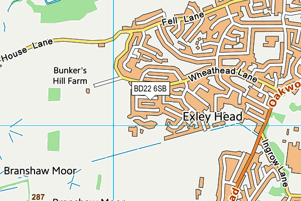 BD22 6SB map - OS VectorMap District (Ordnance Survey)
