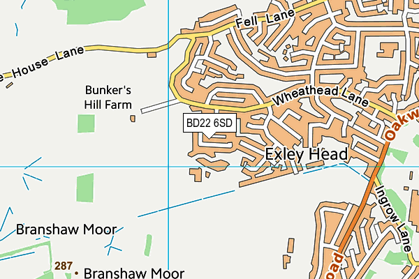 BD22 6SD map - OS VectorMap District (Ordnance Survey)