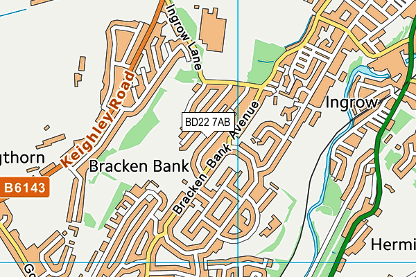 BD22 7AB map - OS VectorMap District (Ordnance Survey)