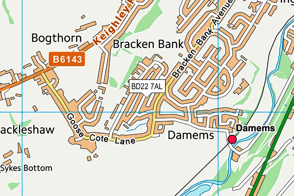 BD22 7AL map - OS VectorMap District (Ordnance Survey)