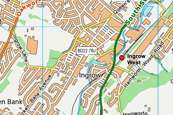 BD22 7BJ map - OS VectorMap District (Ordnance Survey)