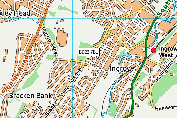 BD22 7BL map - OS VectorMap District (Ordnance Survey)