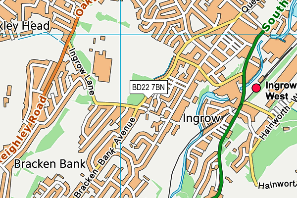 BD22 7BN map - OS VectorMap District (Ordnance Survey)