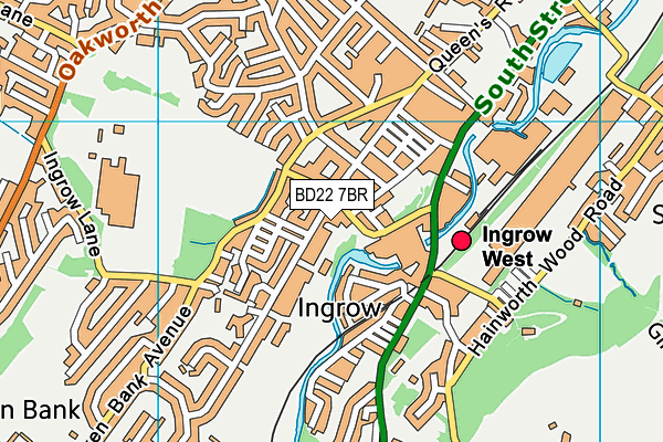 BD22 7BR map - OS VectorMap District (Ordnance Survey)