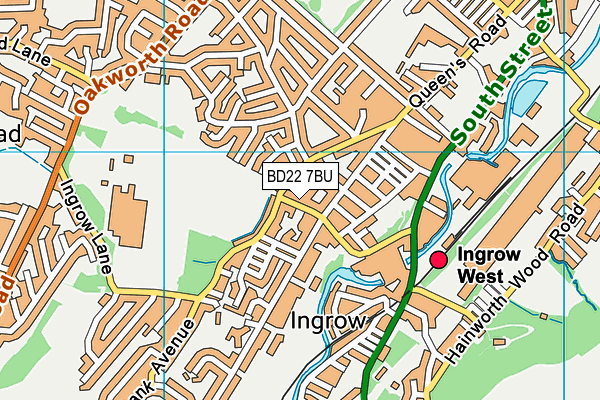 BD22 7BU map - OS VectorMap District (Ordnance Survey)