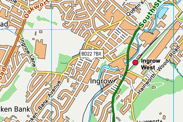 BD22 7BX map - OS VectorMap District (Ordnance Survey)