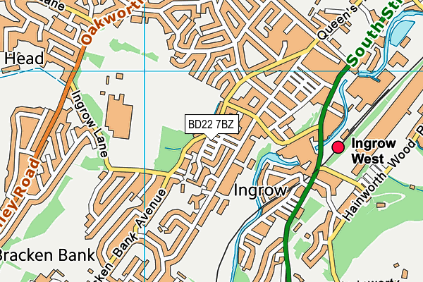 BD22 7BZ map - OS VectorMap District (Ordnance Survey)