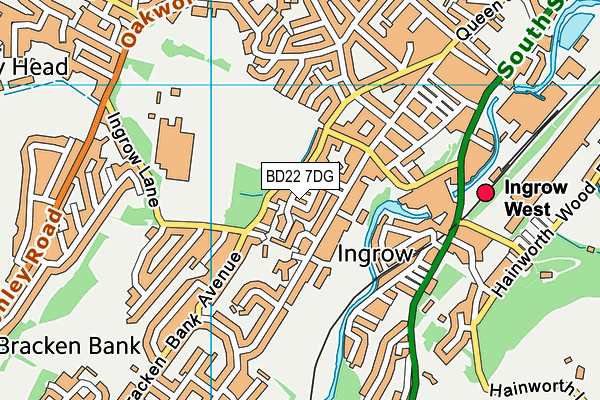 BD22 7DG map - OS VectorMap District (Ordnance Survey)