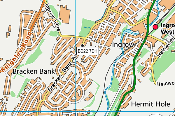 BD22 7DH map - OS VectorMap District (Ordnance Survey)