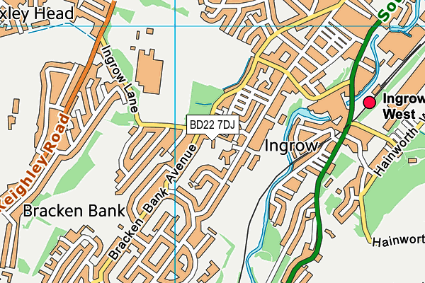 BD22 7DJ map - OS VectorMap District (Ordnance Survey)