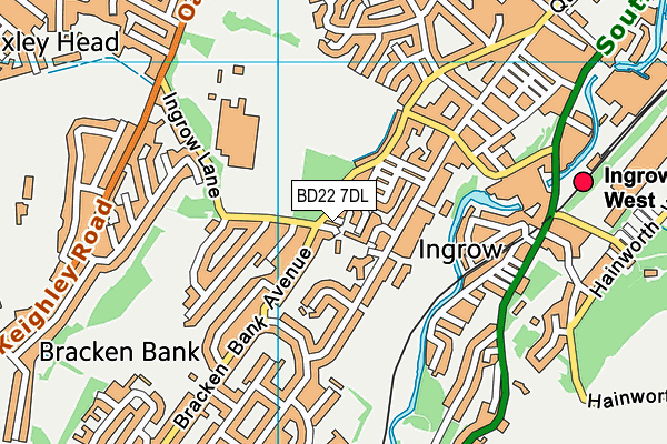 BD22 7DL map - OS VectorMap District (Ordnance Survey)