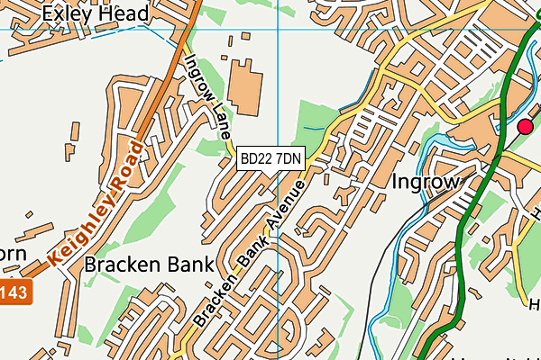 BD22 7DN map - OS VectorMap District (Ordnance Survey)