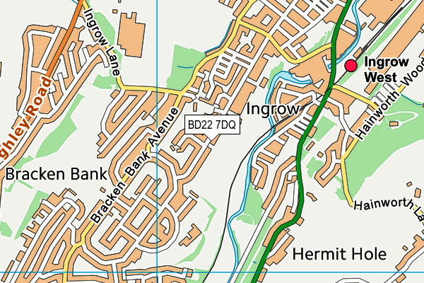 BD22 7DQ map - OS VectorMap District (Ordnance Survey)