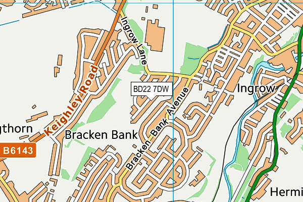 BD22 7DW map - OS VectorMap District (Ordnance Survey)