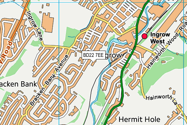 BD22 7EE map - OS VectorMap District (Ordnance Survey)