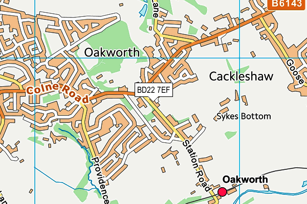 BD22 7EF map - OS VectorMap District (Ordnance Survey)