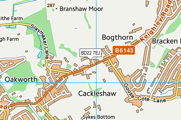 BD22 7EJ map - OS VectorMap District (Ordnance Survey)