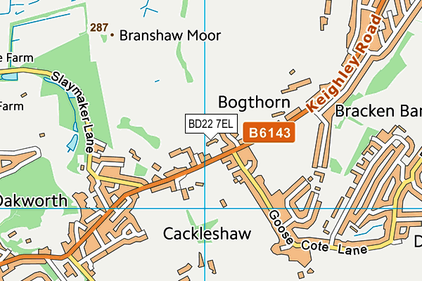 BD22 7EL map - OS VectorMap District (Ordnance Survey)