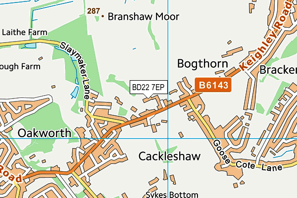 BD22 7EP map - OS VectorMap District (Ordnance Survey)