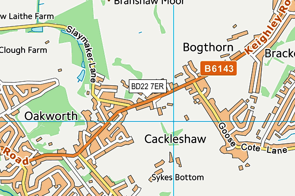 BD22 7ER map - OS VectorMap District (Ordnance Survey)