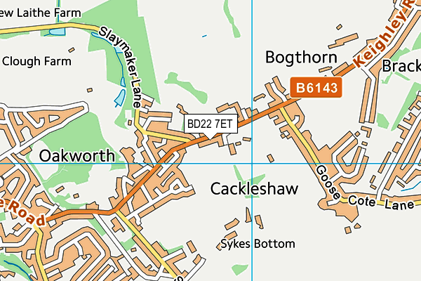 BD22 7ET map - OS VectorMap District (Ordnance Survey)