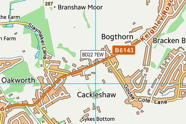 BD22 7EW map - OS VectorMap District (Ordnance Survey)