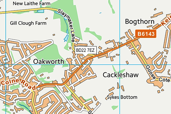 BD22 7EZ map - OS VectorMap District (Ordnance Survey)