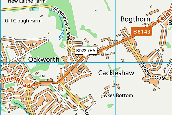 BD22 7HA map - OS VectorMap District (Ordnance Survey)