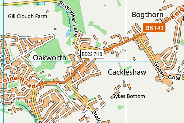 BD22 7HB map - OS VectorMap District (Ordnance Survey)