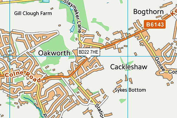 BD22 7HE map - OS VectorMap District (Ordnance Survey)