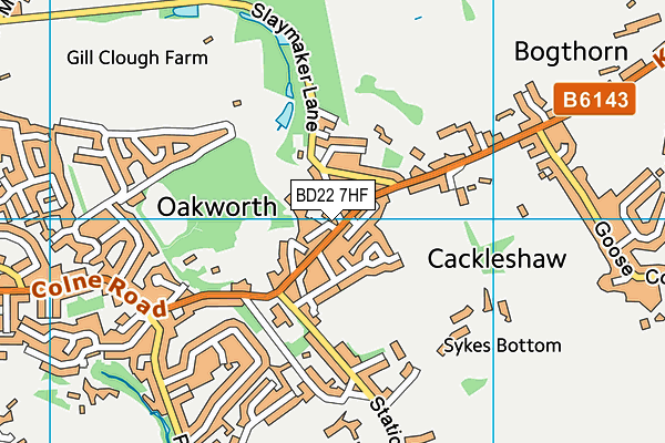 BD22 7HF map - OS VectorMap District (Ordnance Survey)