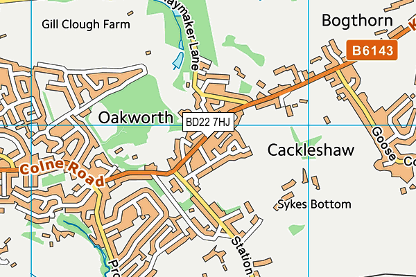 BD22 7HJ map - OS VectorMap District (Ordnance Survey)