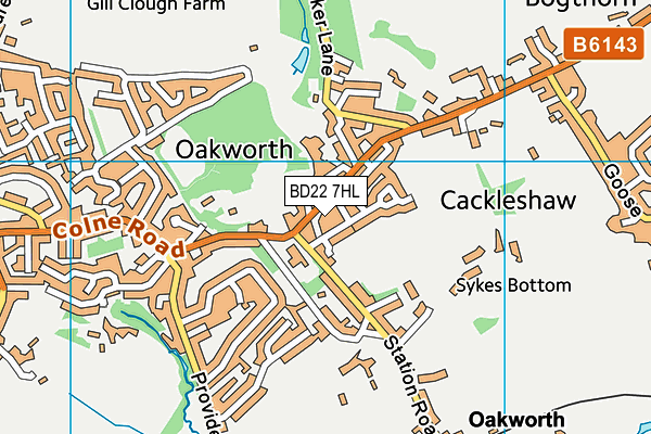 BD22 7HL map - OS VectorMap District (Ordnance Survey)