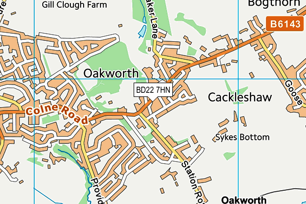 BD22 7HN map - OS VectorMap District (Ordnance Survey)