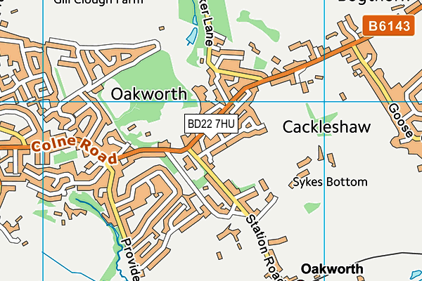 BD22 7HU map - OS VectorMap District (Ordnance Survey)