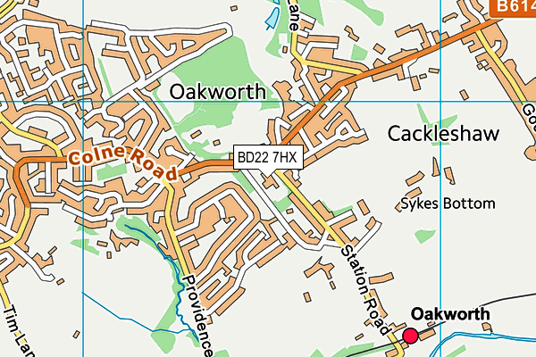 Oakworth Primary School map (BD22 7HX) - OS VectorMap District (Ordnance Survey)