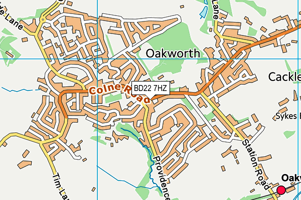 BD22 7HZ map - OS VectorMap District (Ordnance Survey)