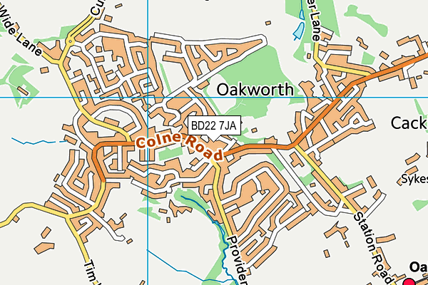 BD22 7JA map - OS VectorMap District (Ordnance Survey)