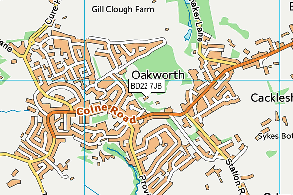 BD22 7JB map - OS VectorMap District (Ordnance Survey)