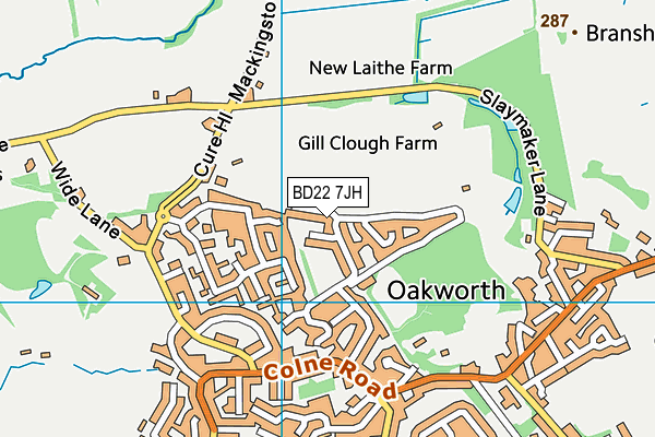 BD22 7JH map - OS VectorMap District (Ordnance Survey)