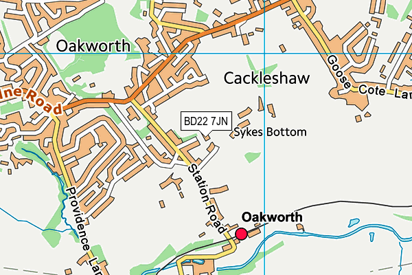 BD22 7JN map - OS VectorMap District (Ordnance Survey)