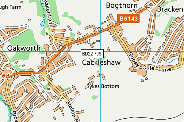BD22 7JS map - OS VectorMap District (Ordnance Survey)