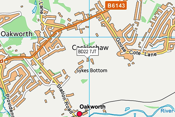 BD22 7JT map - OS VectorMap District (Ordnance Survey)