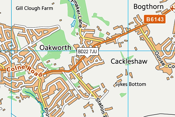 BD22 7JU map - OS VectorMap District (Ordnance Survey)