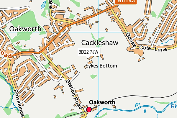 BD22 7JW map - OS VectorMap District (Ordnance Survey)