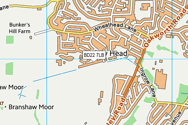 BD22 7LB map - OS VectorMap District (Ordnance Survey)