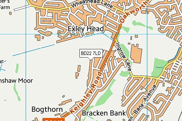 BD22 7LD map - OS VectorMap District (Ordnance Survey)